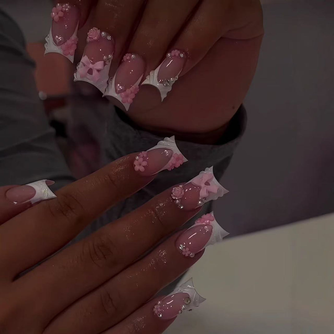 Decorative Floral Acrylic Nail Art Stornfield