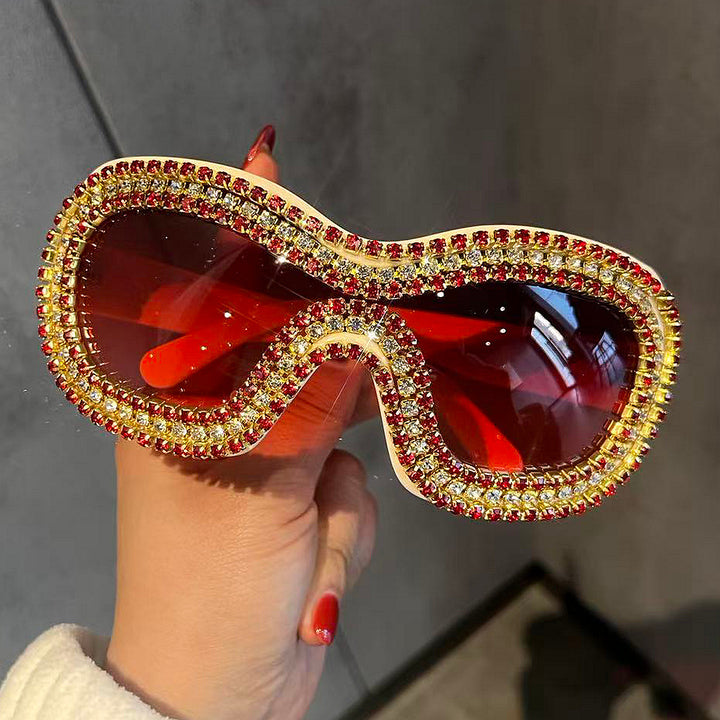 Women's glamorous sports sunglasses with extravagant crystal frame Stornfield