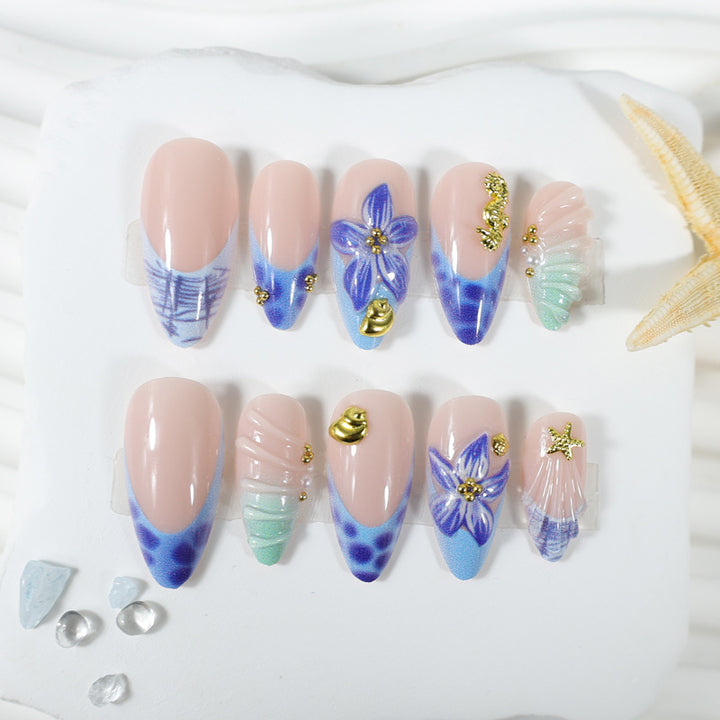 Nail art set with timeless flower designs and elegant accents Stornfield