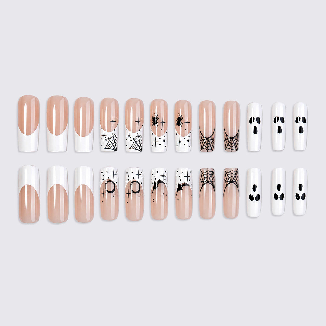 Halloween Art Nail Set with Creative Spider and Ghost Designs Stornfield