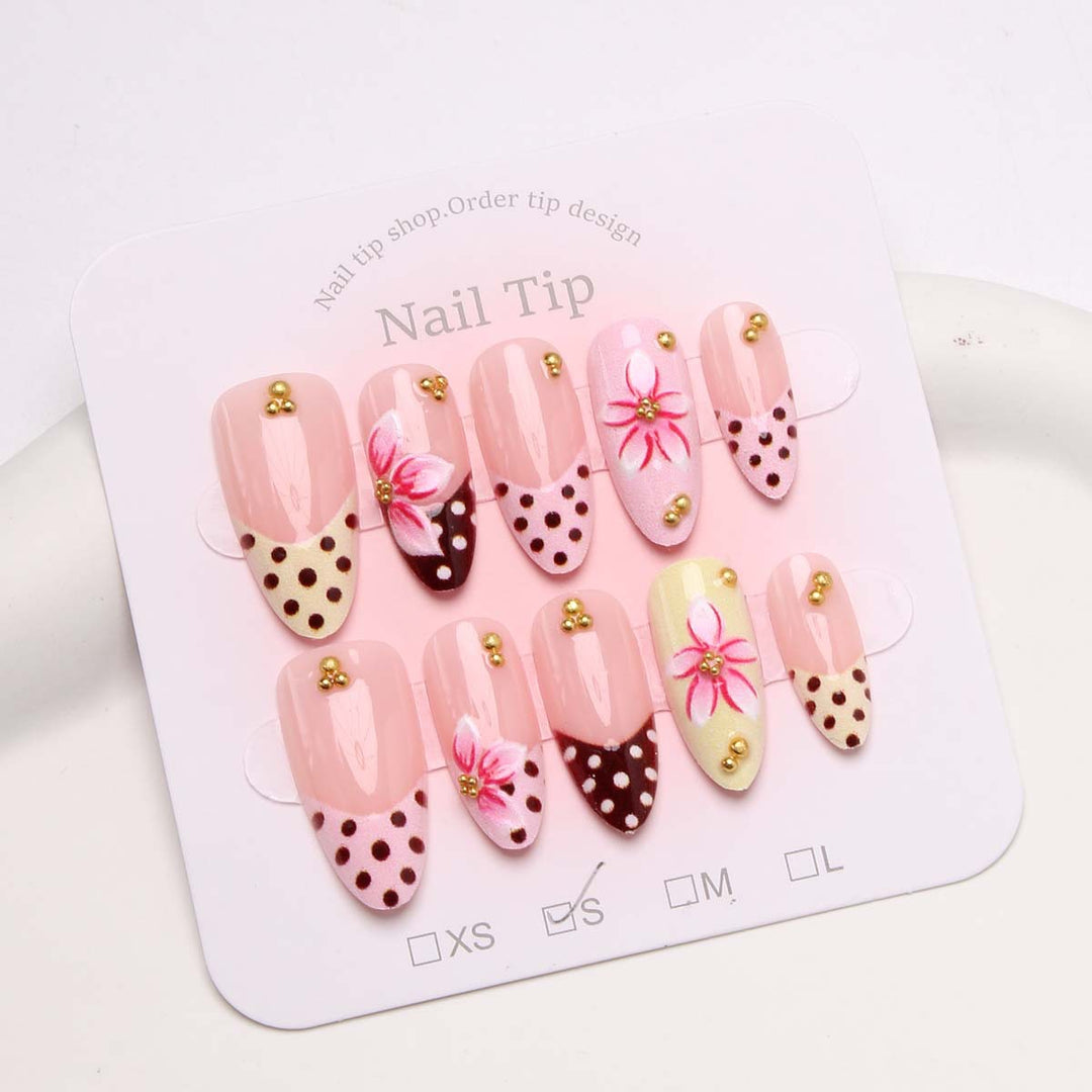 Artistic Floral Press-On Nail Tips Stornfield