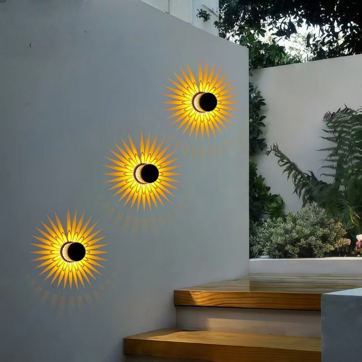 Decorative Solar-Powered Metal Lantern With Geometric Cutout And Warm LED Candle Effect Stornfield