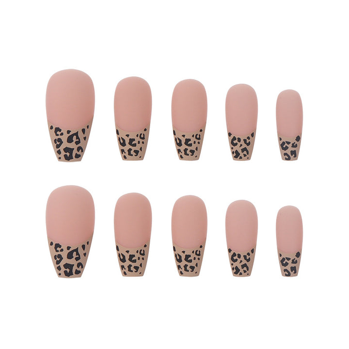Leopard Print French Tip Press-On Nails Stornfield