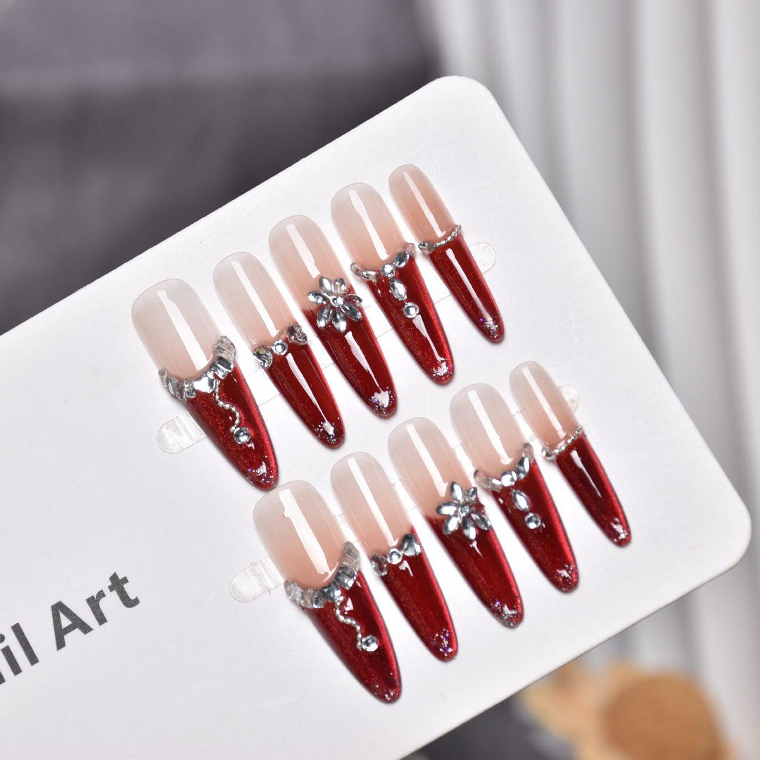 Premium Rhinestone-Embellished Acrylic Nails Stornfield