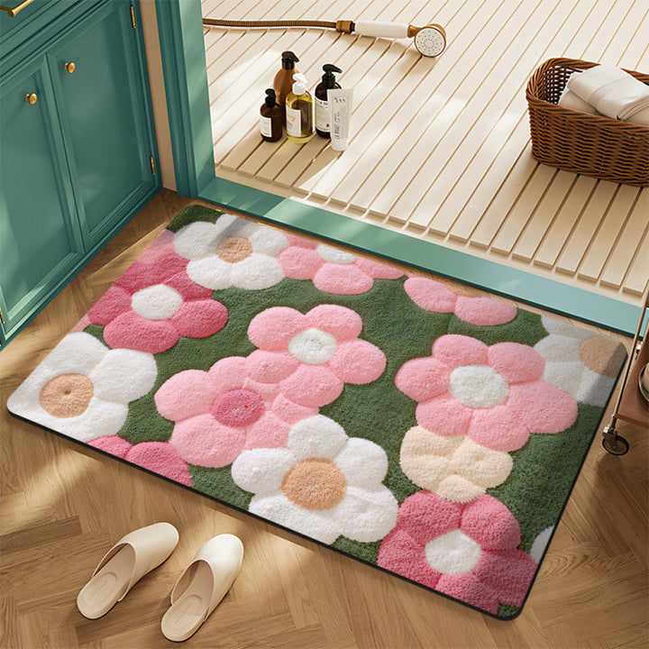 Floral Motif Bath Mat Stornfield