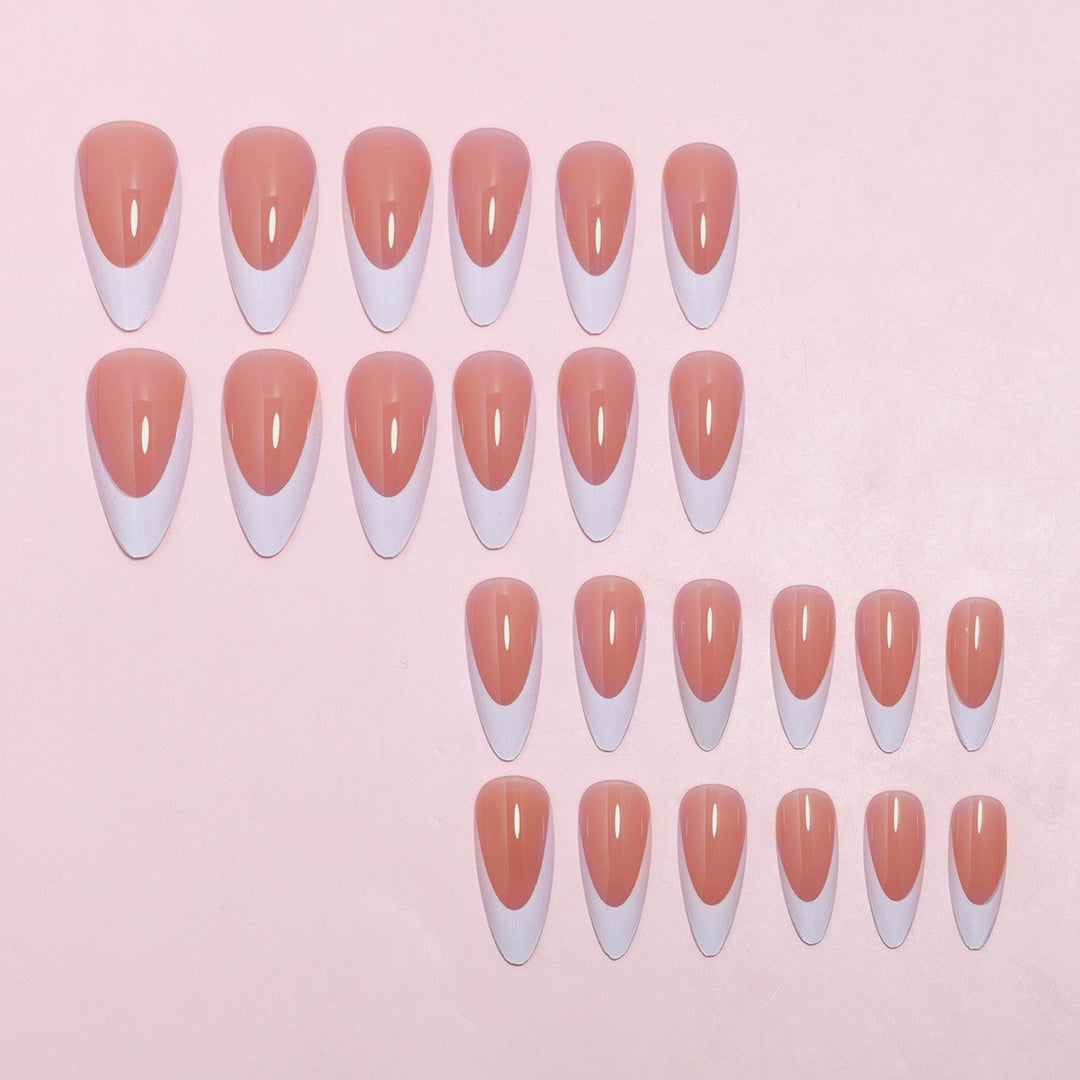 Elegant Stiletto Press-On Nails with Elegant French Tip Design Stornfield