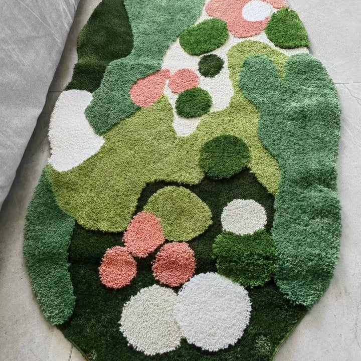 Sculpted Tufted Plush Shag Abstract Floral Accent Rug