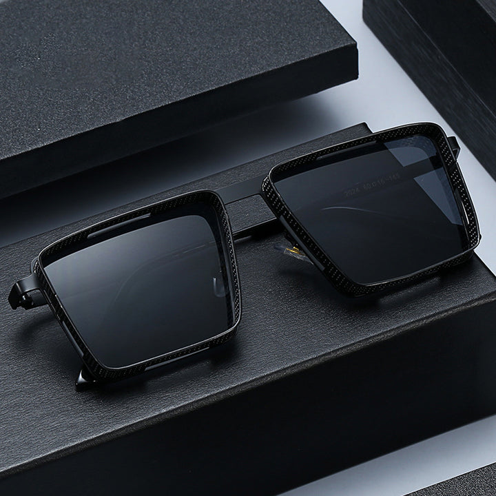 Ladies extravagant square sunglasses with perforated frame Stornfield