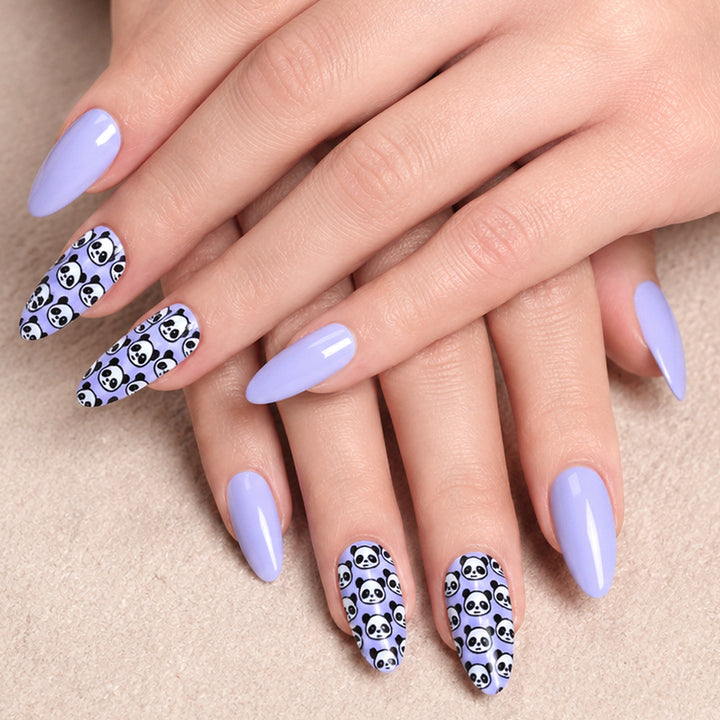 Artistic Panda-Themed Press-On Nail Set Stornfield