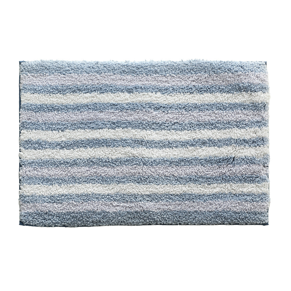 Soft Bath Mat with Striped High-Pile Surface