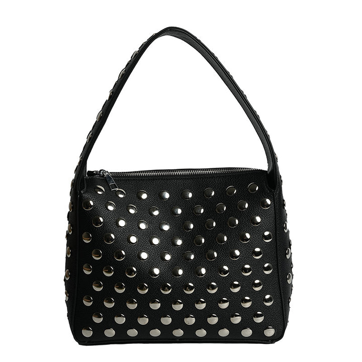Studded Faux Leather Handbag