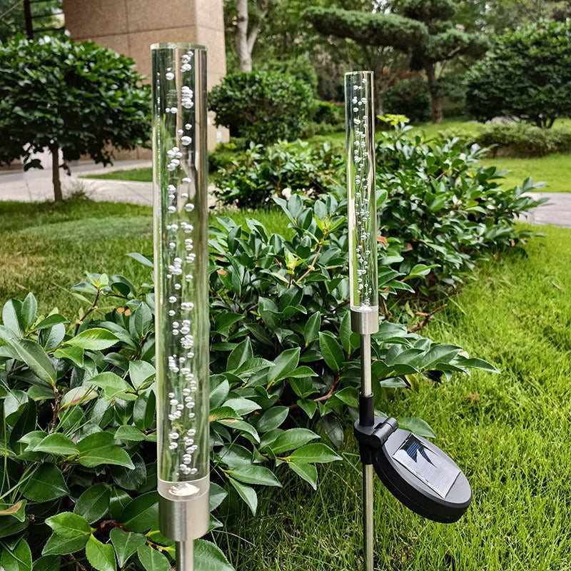 RGB Bubbling Acrylic Garden Stake With Adjustable Stainless Steel Spike And Dusk-To-Dawn Sensor Stornfield