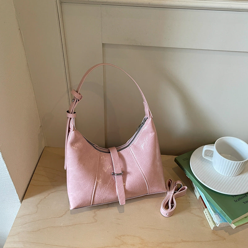 Sleek Patent Leather Hobo Bag