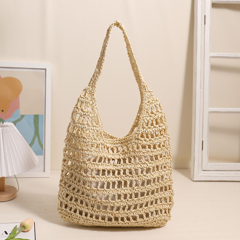 Trendy net tote bag with gathered design Stornfield