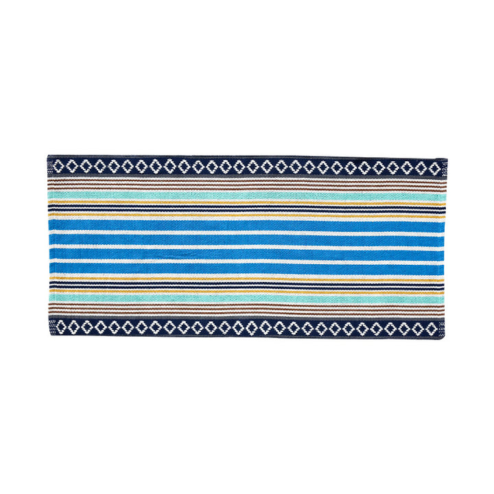 Flat woven bed runner and carpet runner with vibrant checked design Stornfield