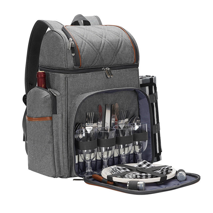 Gourmet Picnic Backpack with Dishware and Cooling Compartment Stornfield