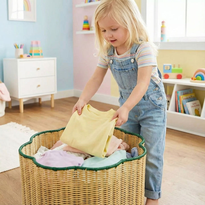 Decorative Scalloped Woven Storage Basket Stornfield