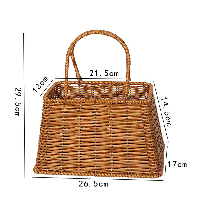 Handcrafted Wicker Storage Basket with Handle Stornfield