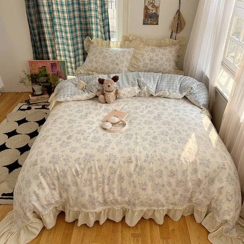 Playful Bunny-Themed Duvet Cover Set