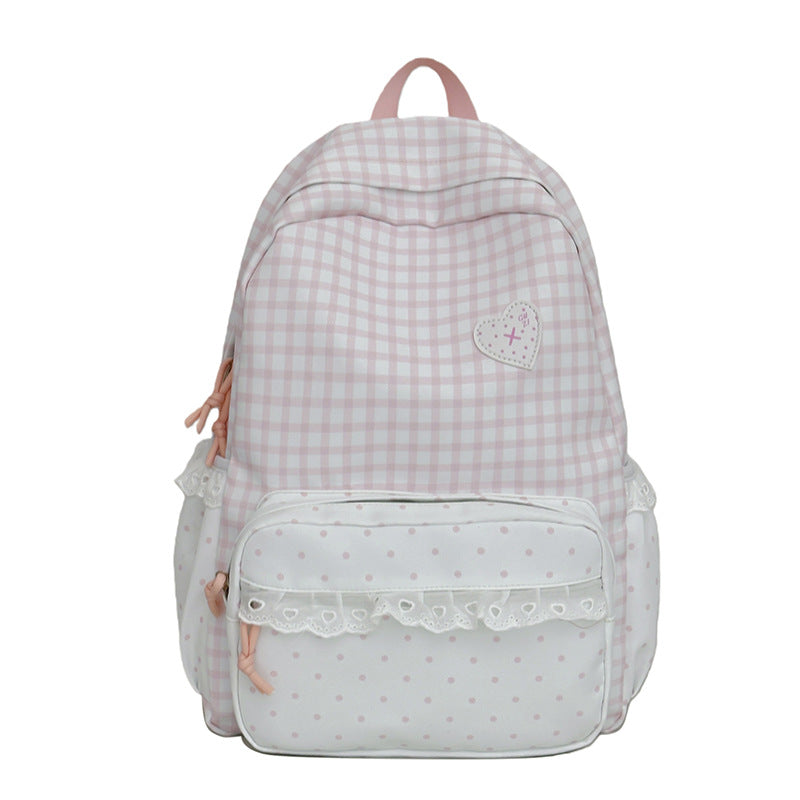 Whimsical Gingham Pattern Backpack Stornfield