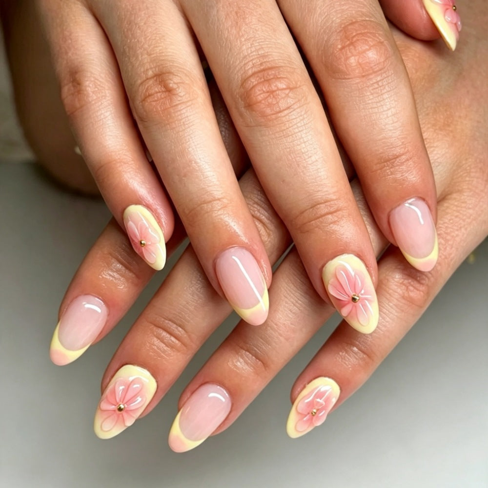 Floral Design Gel Nail Enhancements