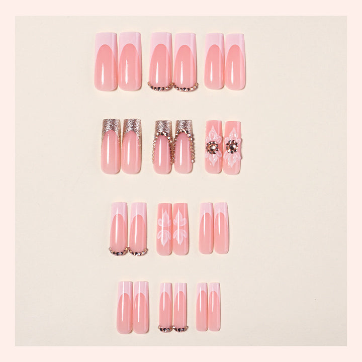 Nail Art Set with elegant glitter and flower pattern Stornfield