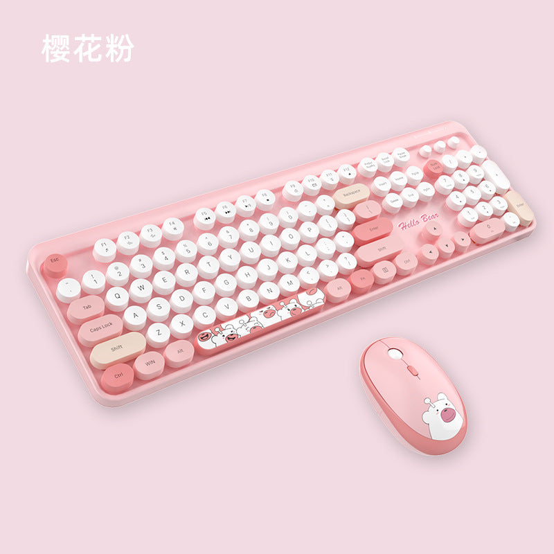 Cute Themed Wireless Keyboard and Mouse Set Stornfield