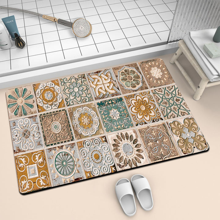 Artistic Mosaic Bath Mat Stornfield
