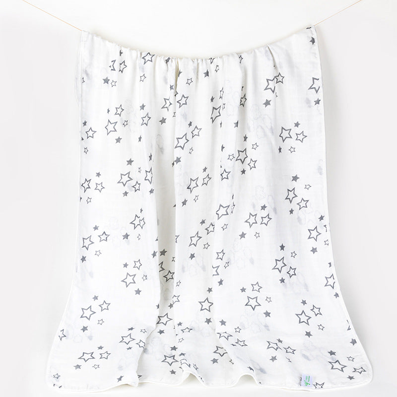 Soft Muslin Baby Blanket with Stars and Clouds Print Stornfield