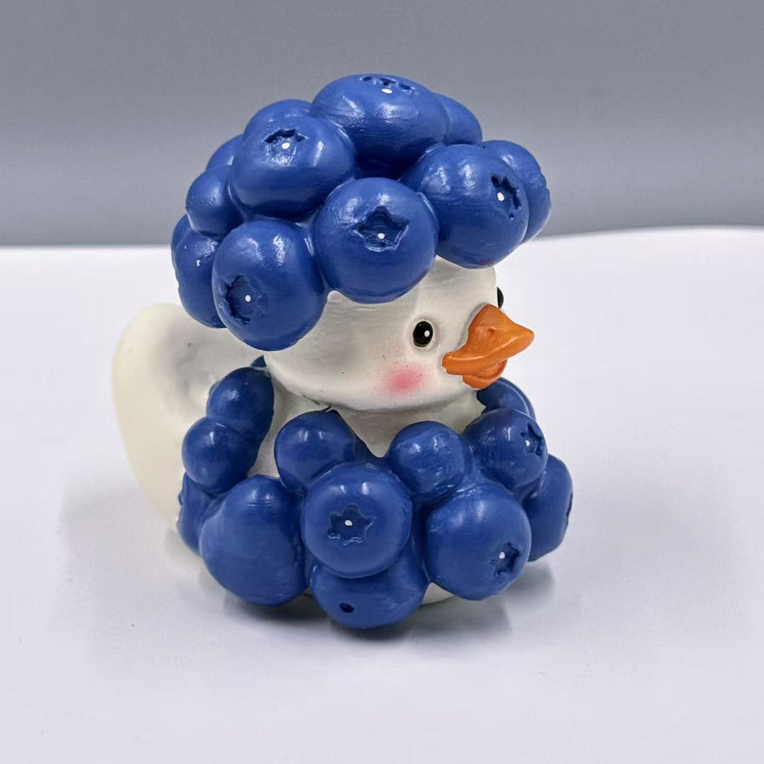 Decorative rubber duck with berry cocktail bowl Stornfield