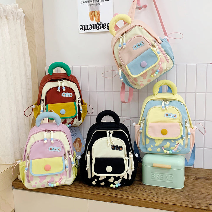 Leisure Backpack with Colorful Applications and Creative Design Stornfield