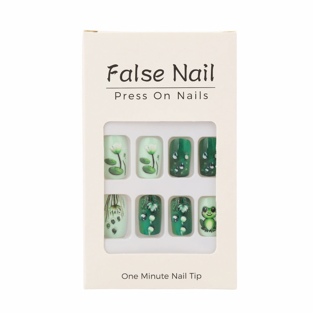 Creative art nails with frogs and plant details Stornfield
