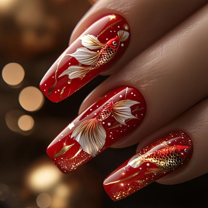 Artificial nail tips with floral accents Stornfield
