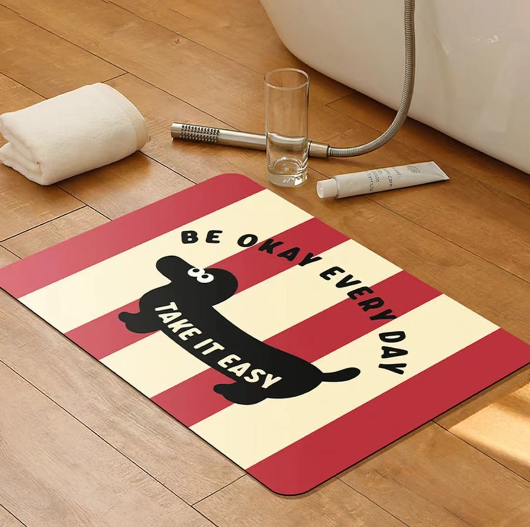 Cute Dog-Themed Bath Mat