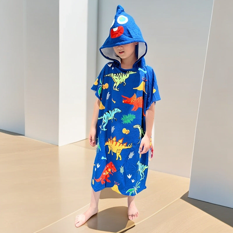 Kids' Shark-Themed Hooded Towel Poncho Stornfield