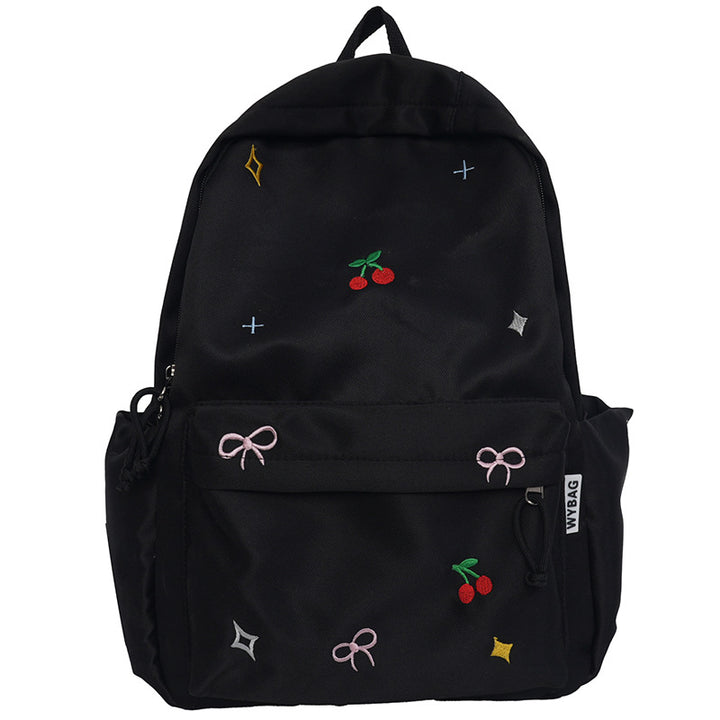 Cute Illustrated Cherry-Embellished Backpack Stornfield