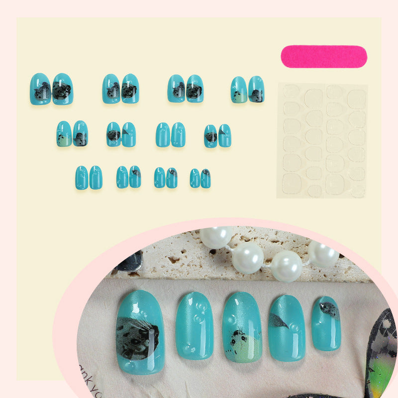 Artistic Cat Design Press-On Nails Stornfield