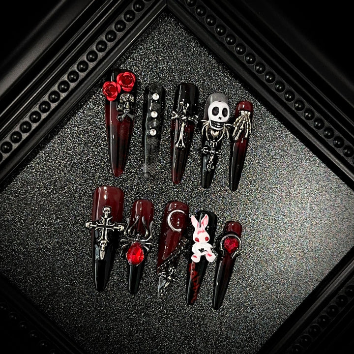 Gothic-Themed Decorative Nail Art Set