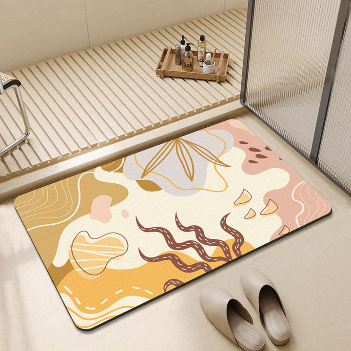 Abstract Floral Design Bath Mat Stornfield