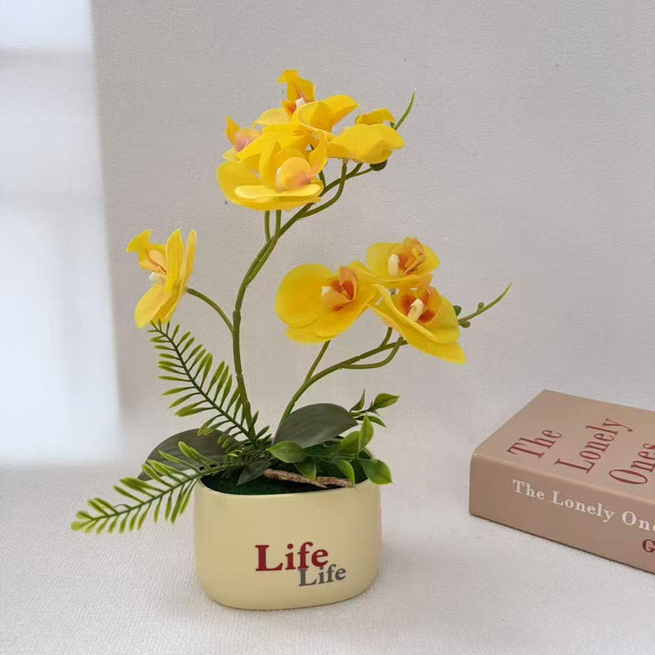 Decorative Faux Orchid Plant Arrangement