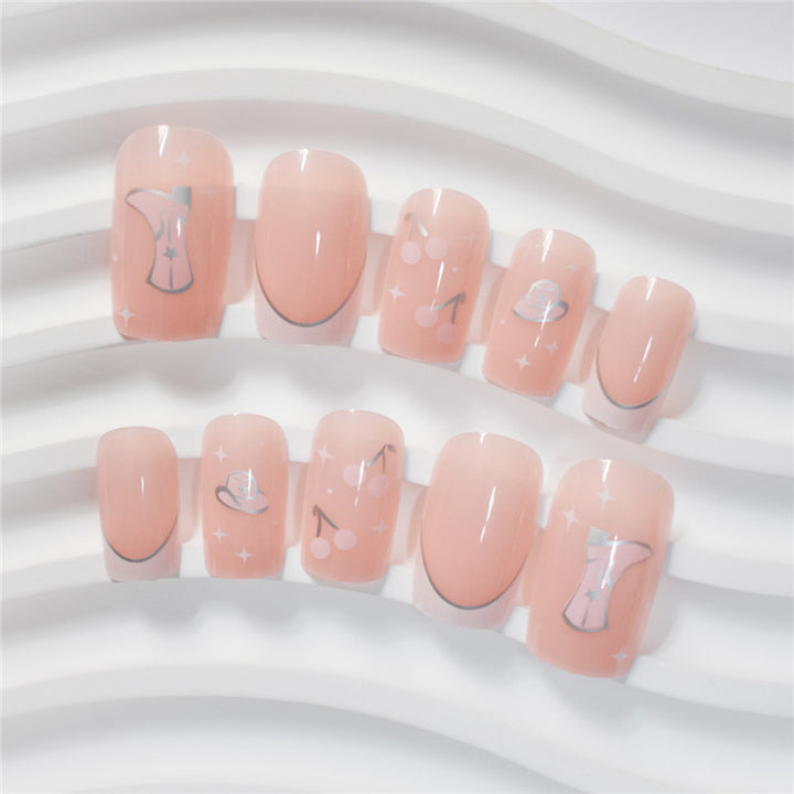 Artistic Press-On Nail Art with Unique Illustrations Stornfield