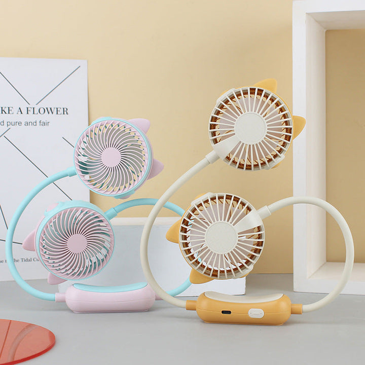 Ladies Portable Neck Fan with Flexible Mount and Dual Fan System Stornfield