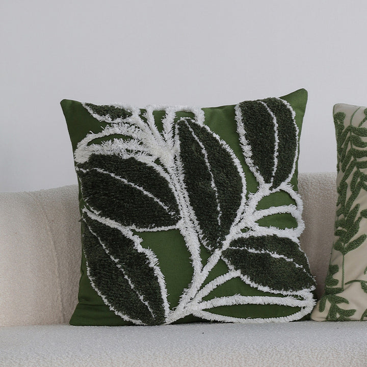 Decorative pillow with plant design
