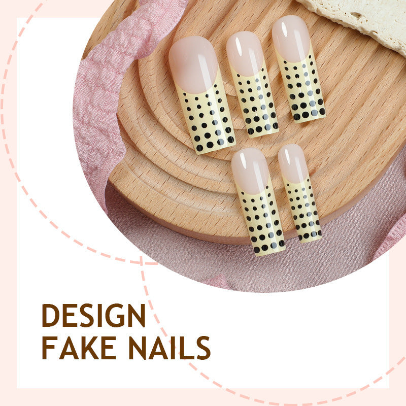 Artificial nail set with elegant dots and glitter accents Stornfield