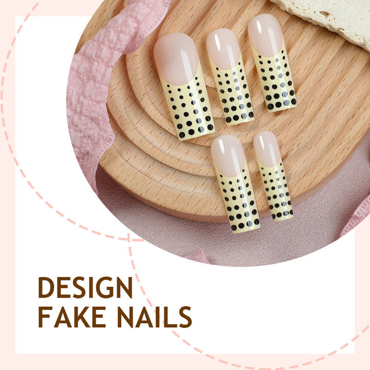 Artificial nail set with elegant dots and glitter accents Stornfield