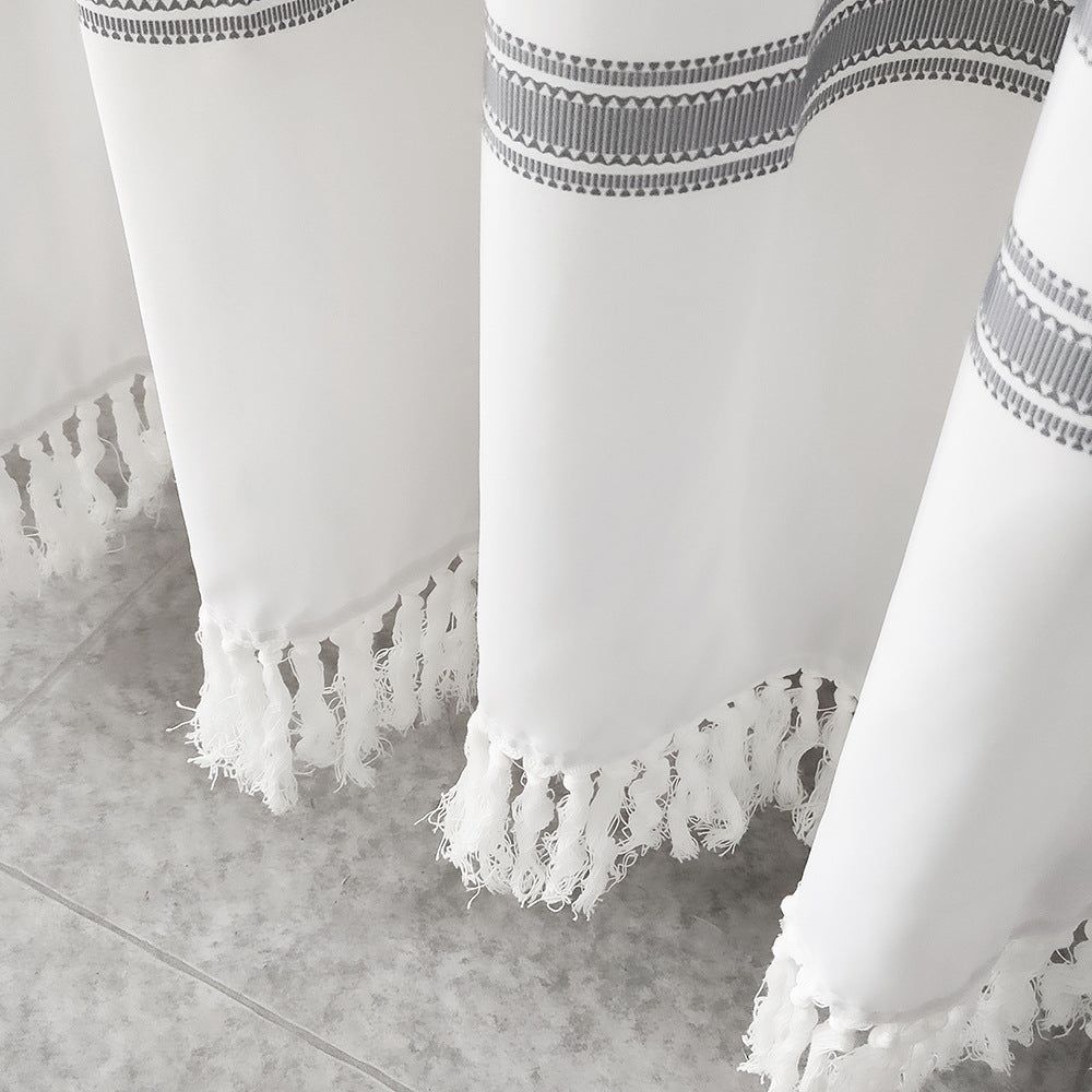 Textured Fringe Shower Curtain Stornfield