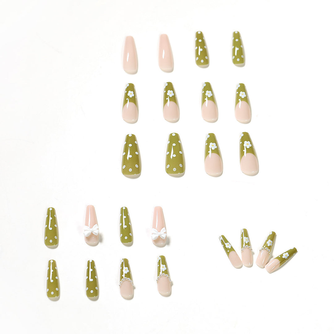 Artful Nail Extensions with Delicate Flower Design Stornfield