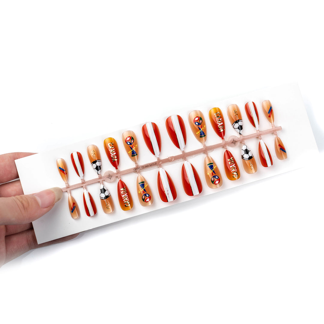 Soccer-Themed Press-On Nail Art Set