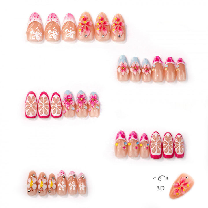 Premium Floral Design Press-On Nails
