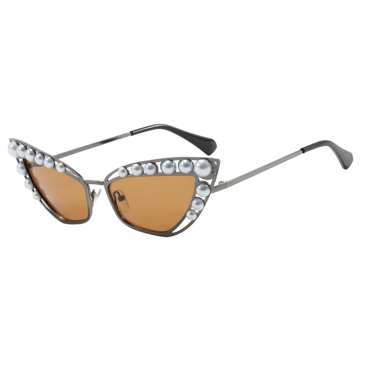 Ladies Cat-Eye Sunglasses with Exclusive Pearl Tip Frame Stornfield